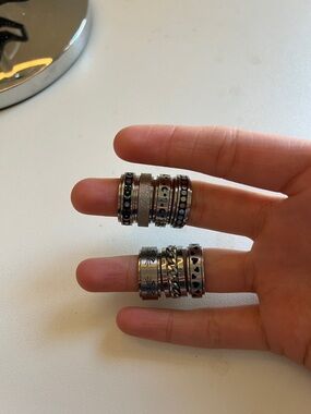 Stainless Steal Stackable Women's Ring Set - Silver